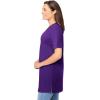 Woman Within Plus Size Perfect Short-Sleeve Shirred V-Neck Tunic(Radiant Purple)