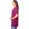 Woman Within Plus Size Perfect Short-Sleeve Shirred V-Neck Tunic(Raspberry)