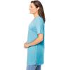 Woman Within Plus Size Perfect Short-Sleeve Shirred V-Neck Tunic(Seamist Blue)