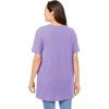 Woman Within Plus Size Perfect Short-Sleeve Shirred V-Neck Tunic(Soft Iris)