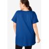 Woman Within Plus Size Perfect Short-Sleeve Shirred V-Neck Tunic(Ultra Blue)