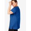 Woman Within Plus Size Perfect Short-Sleeve Shirred V-Neck Tunic(Ultra Blue)