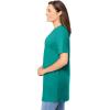 Woman Within Plus Size Perfect Short-Sleeve Shirred V-Neck Tunic(Waterfall)