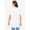 Woman Within Plus Size Perfect Short-Sleeve Shirred V-Neck Tunic(White)