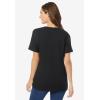 Woman Within Plus Size Perfect Short-Sleeve V-Neck Tee (Petite Available)(Black)