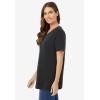 Woman Within Plus Size Perfect Short-Sleeve V-Neck Tee (Petite Available)(Black)