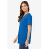 Woman Within Plus Size Perfect Short-Sleeve V-Neck Tee (Petite Available)(Bright Cobalt)
