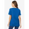 Woman Within Plus Size Perfect Short-Sleeve V-Neck Tee (Petite Available)(Bright Cobalt)