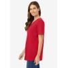 Woman Within Plus Size Perfect Short-Sleeve V-Neck Tee (Petite Available)(Classic Red)