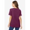 Woman Within Plus Size Perfect Short-Sleeve V-Neck Tee (Petite Available)(Deep Claret)