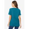 Woman Within Plus Size Perfect Short-Sleeve V-Neck Tee (Petite Available)(Deep Teal)