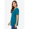 Woman Within Plus Size Perfect Short-Sleeve V-Neck Tee (Petite Available)(Deep Teal)