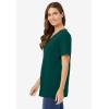 Woman Within Plus Size Perfect Short-Sleeve V-Neck Tee (Petite Available)(Emerald Green)
