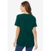 Woman Within Plus Size Perfect Short-Sleeve V-Neck Tee (Petite Available)(Emerald Green)