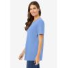 Woman Within Plus Size Perfect Short-Sleeve V-Neck Tee (Petite Available)(French Blue)
