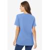 Woman Within Plus Size Perfect Short-Sleeve V-Neck Tee (Petite Available)(French Blue)