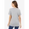 Woman Within Plus Size Perfect Short-Sleeve V-Neck Tee (Petite Available)(Heather Grey)