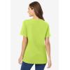 Woman Within Plus Size Perfect Short-Sleeve V-Neck Tee (Petite Available)(Lime)