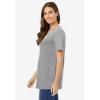 Woman Within Plus Size Perfect Short-Sleeve V-Neck Tee (Petite Available)(Medium Heather Grey)