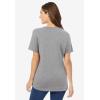 Woman Within Plus Size Perfect Short-Sleeve V-Neck Tee (Petite Available)(Medium Heather Grey)