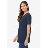 Woman Within Plus Size Perfect Short-Sleeve V-Neck Tee (Petite Available)(Navy)