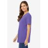 Woman Within Plus Size Perfect Short-Sleeve V-Neck Tee (Petite Available)(Petal Purple)