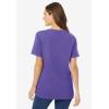 Woman Within Plus Size Perfect Short-Sleeve V-Neck Tee (Petite Available)(Petal Purple)