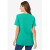 Woman Within Plus Size Perfect Short-Sleeve V-Neck Tee (Petite Available)(Pretty Jade)