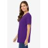 Woman Within Plus Size Perfect Short-Sleeve V-Neck Tee (Petite Available)(Radiant Purple)