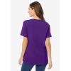 Woman Within Plus Size Perfect Short-Sleeve V-Neck Tee (Petite Available)(Radiant Purple)