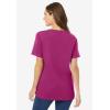 Woman Within Plus Size Perfect Short-Sleeve V-Neck Tee (Petite Available)(Raspberry)