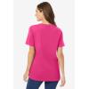 Woman Within Plus Size Perfect Short-Sleeve V-Neck Tee (Petite Available)(Raspberry Sorbet)