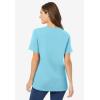 Woman Within Plus Size Perfect Short-Sleeve V-Neck Tee (Petite Available)(Seamist Blue)
