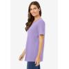 Woman Within Plus Size Perfect Short-Sleeve V-Neck Tee (Petite Available)(Soft Iris)