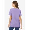 Woman Within Plus Size Perfect Short-Sleeve V-Neck Tee (Petite Available)(Soft Iris)