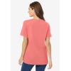 Woman Within Plus Size Perfect Short-Sleeve V-Neck Tee (Petite Available)(Sweet Coral)
