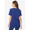 Woman Within Plus Size Perfect Short-Sleeve V-Neck Tee (Petite Available)(Ultra Blue)
