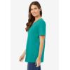 Woman Within Plus Size Perfect Short-Sleeve V-Neck Tee (Petite Available)(Waterfall)