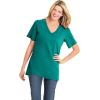 Woman Within Plus Size Perfect Short-Sleeve V-Neck Tee (Petite Available)(Waterfall)