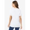Woman Within Plus Size Perfect Short-Sleeve V-Neck Tee (Petite Available)(White)