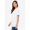 Woman Within Plus Size Perfect Short-Sleeve V-Neck Tee (Petite Available)(White)