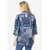 Woman Within Plus Size Perfect Three Quarter Sleeve Shirt(French Blue Patched Paisley)