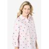 Woman Within Plus Size Perfect Three Quarter Sleeve Shirt(Heart Stripe Multi)