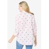 Woman Within Plus Size Perfect Three Quarter Sleeve Shirt(Heart Stripe Multi)