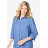 Woman Within Plus Size Perfect Three Quarter Sleeve Shirt(Original French Blue)