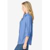 Woman Within Plus Size Perfect Three Quarter Sleeve Shirt(Original French Blue)