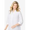 Woman Within Plus Size Perfect Three Quarter Sleeve Shirt(Original White)