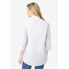 Woman Within Plus Size Perfect Three Quarter Sleeve Shirt(Original White)