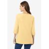 Woman Within Plus Size Perfect Three-Quarter Sleeve Boatneck Tee(Banana)