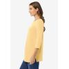 Woman Within Plus Size Perfect Three-Quarter Sleeve Boatneck Tee(Banana)